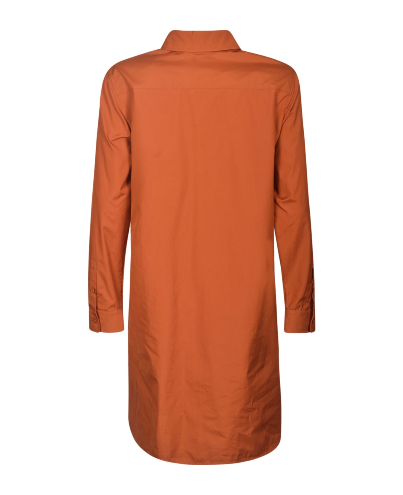 Max Mara Pleated V-neck Dress - Orange
