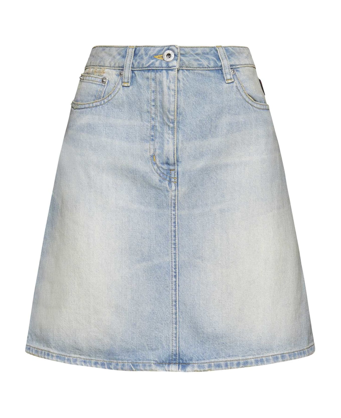 Kenzo Denim Skirt - Medium stone blue denim
