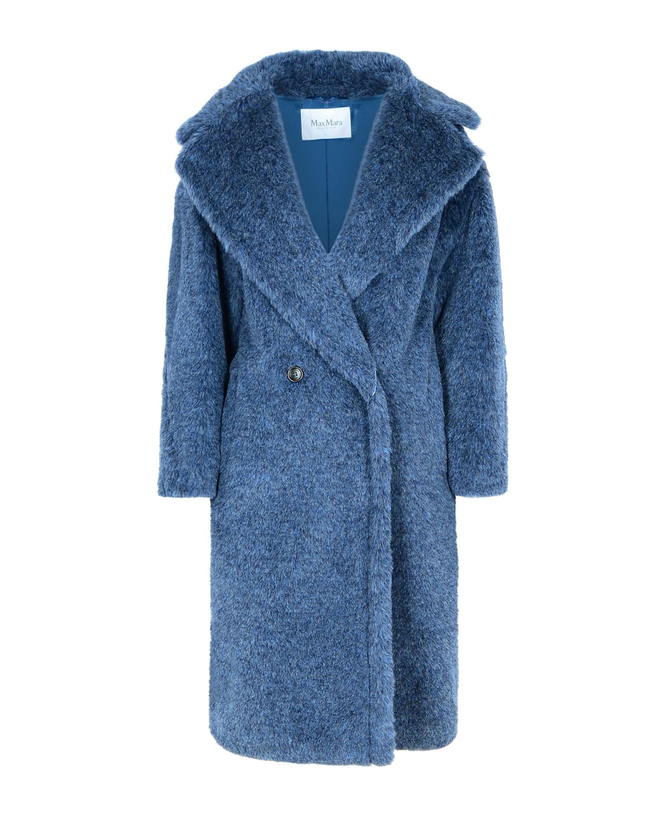 MAX MARA｜COATS (ALBATA (21086041 057 / 21086041600 057) Max Mara 'zebra' Blue Alpaca Blend Coat | italist
