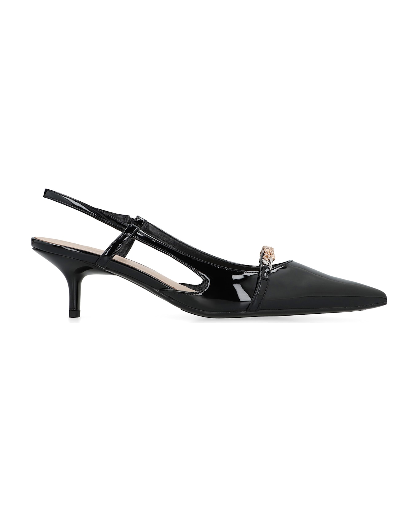Pinko Gloria Patent Leather Slingback Pumps - black