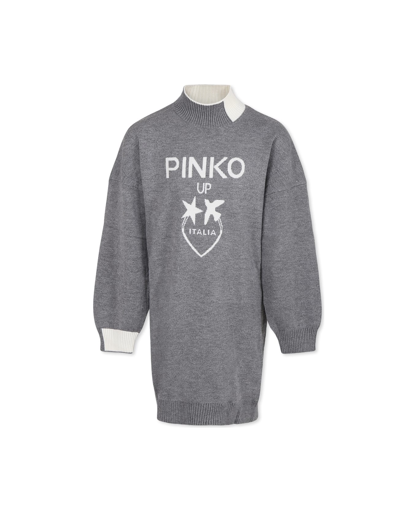 Pinko Grey Dress For Girl - Grey