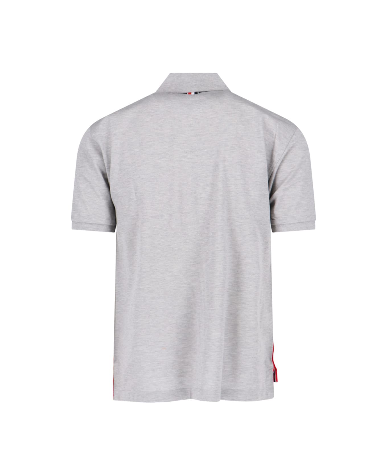 Thom Browne 'pique Pocket' Logo Polo Shirt - Gray