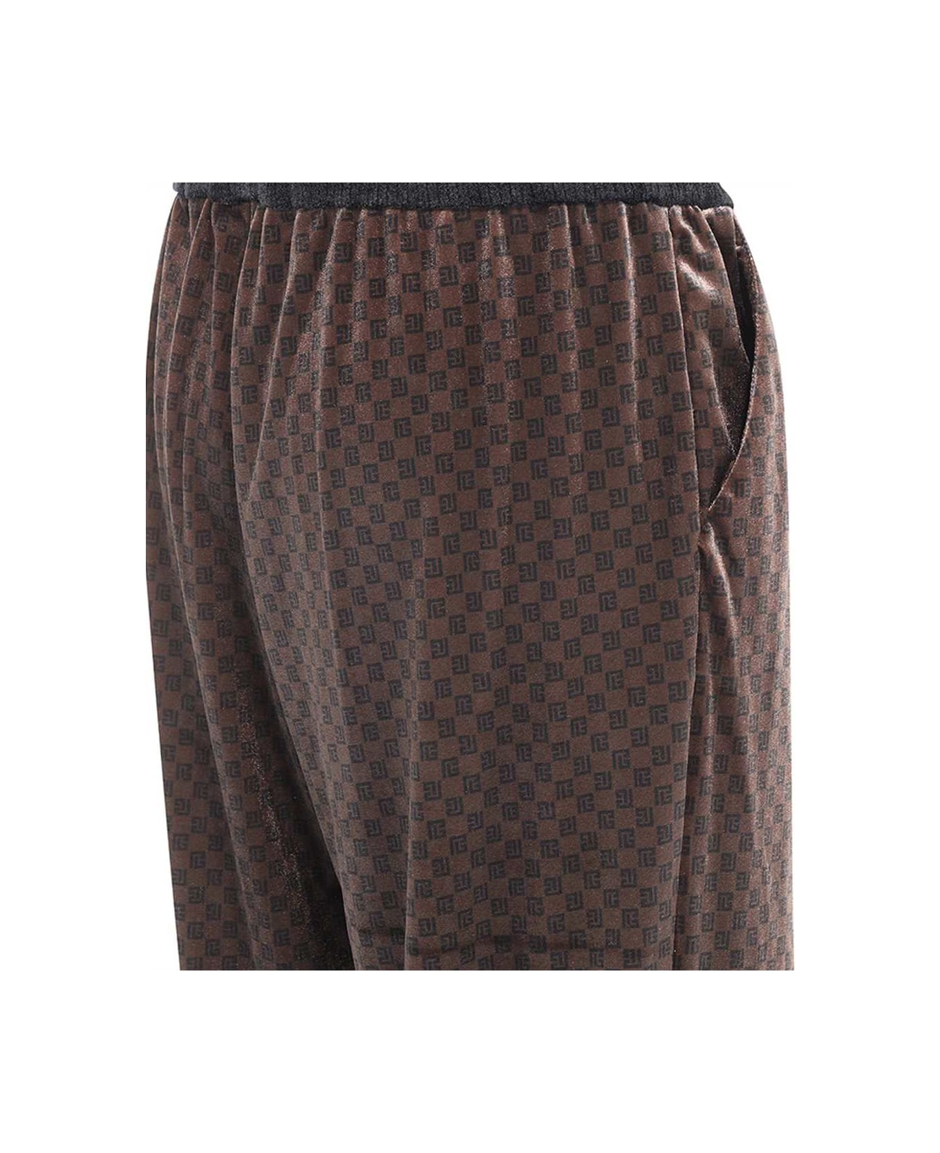 Balmain Velvet Pajama Pants - brown
