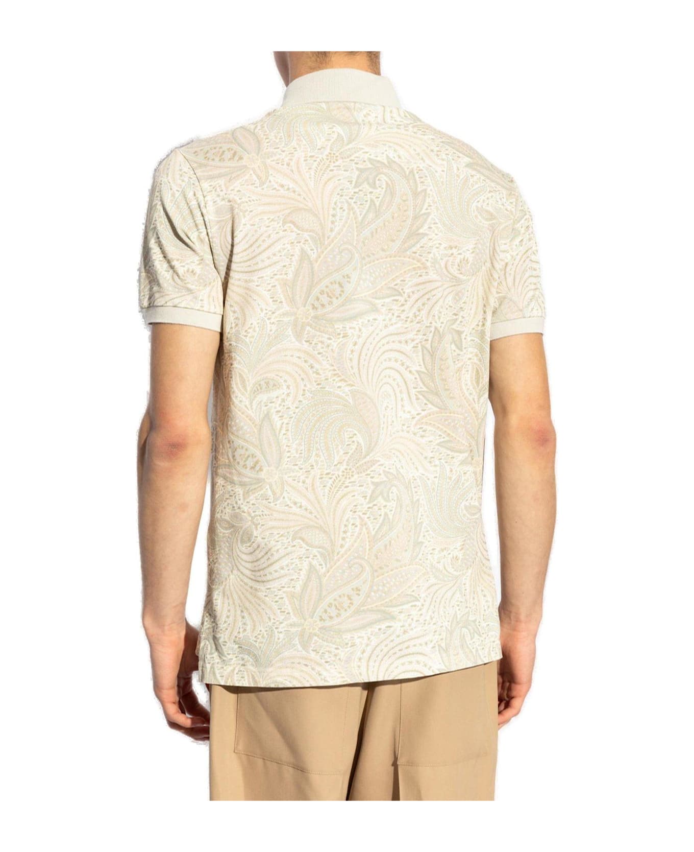 Etro Paisley Printed Polo Shirt - White