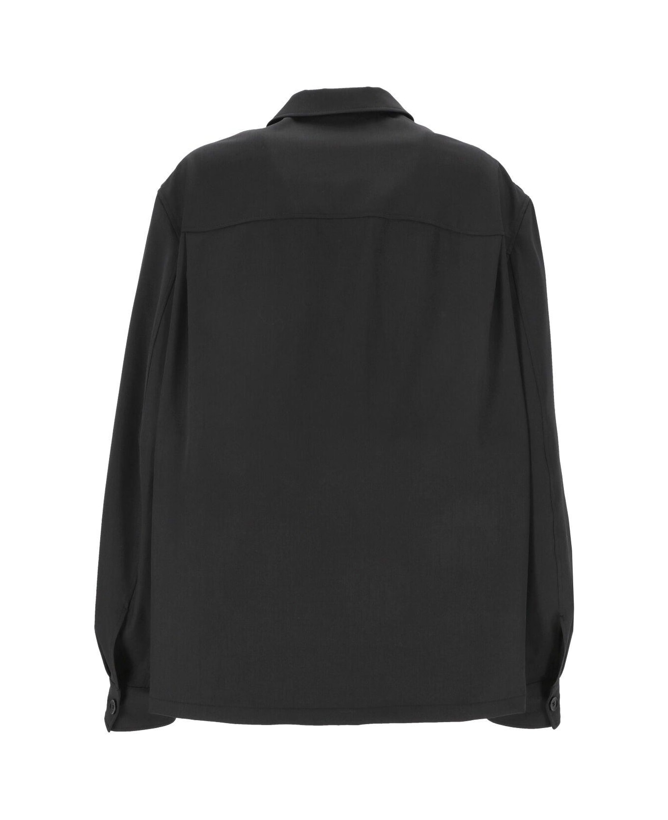 Lemaire Lon Sleeved Buttoned Shirt Jacket - BLACK