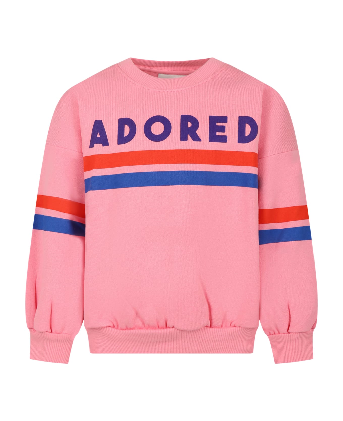 Mini Rodini Pink Sweatshirt For Girl With Writing - Pink
