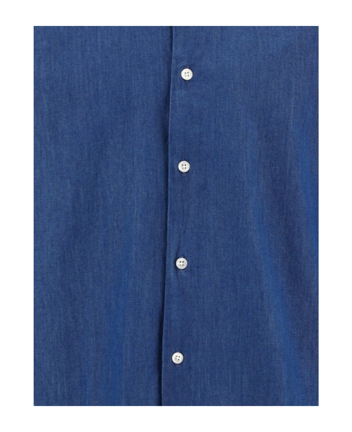 Woolrich Buttoned Long-sleeved Shirt - Light Indigo