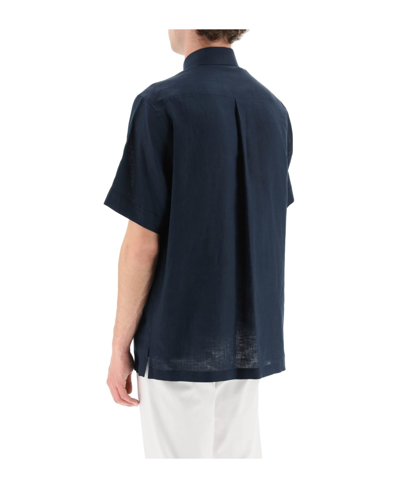 Dolce & Gabbana Logo Plaque Plain Formal Shirt - PETROLIO SCURISSIMO (Blue)