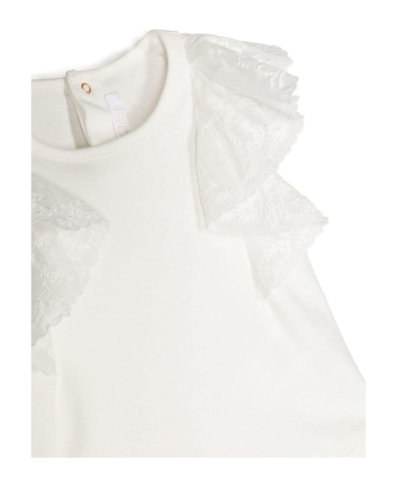Chloé White Cotton Tshirt - Bianco