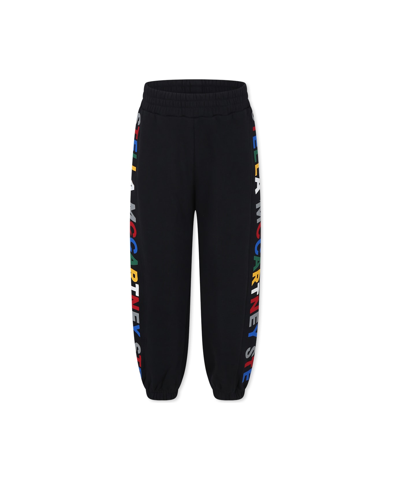 Stella McCartney Kids Black Trousers For Boy With Logo - Black