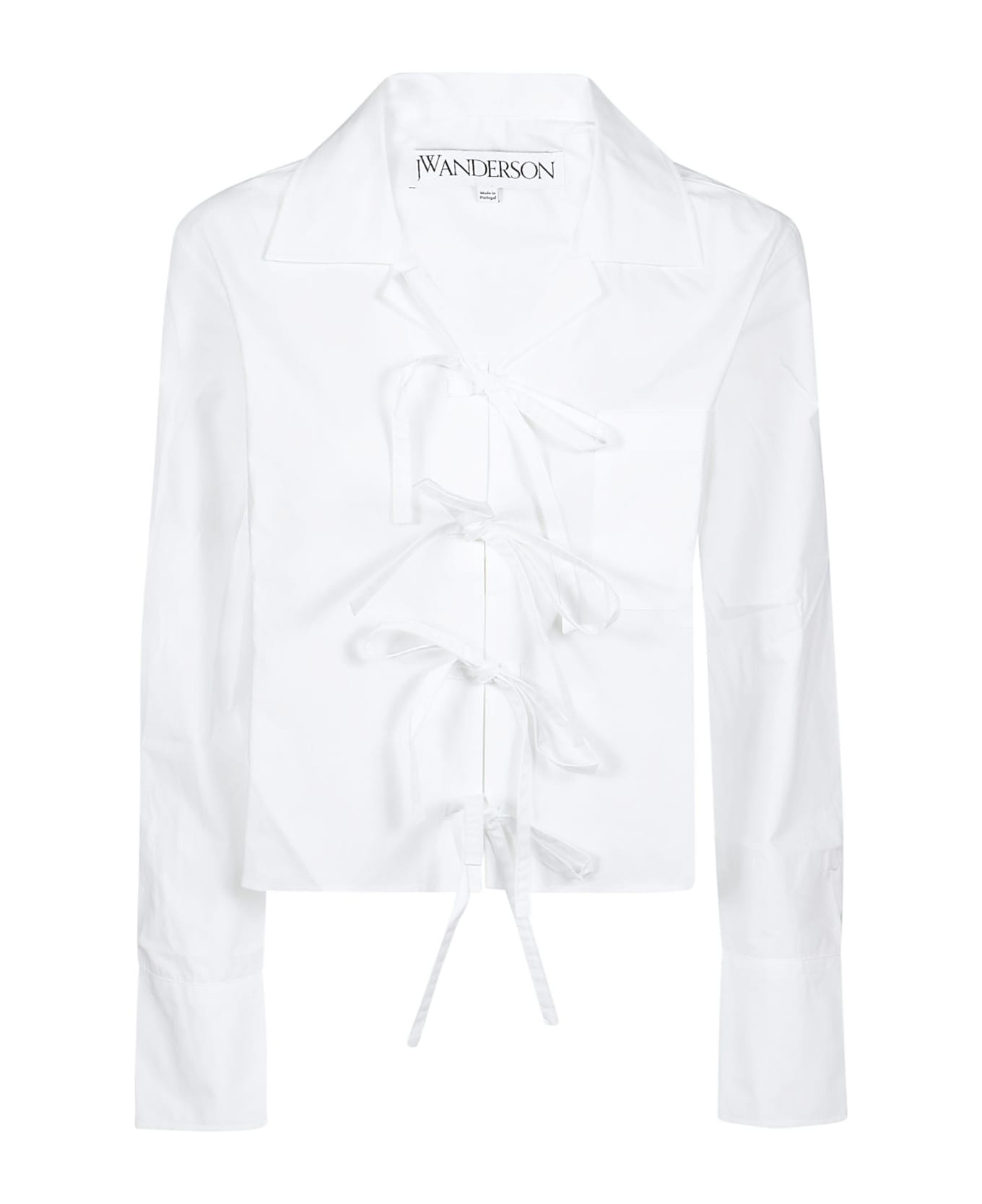 J.W. Anderson Bow Tie Cropped Shirt - White