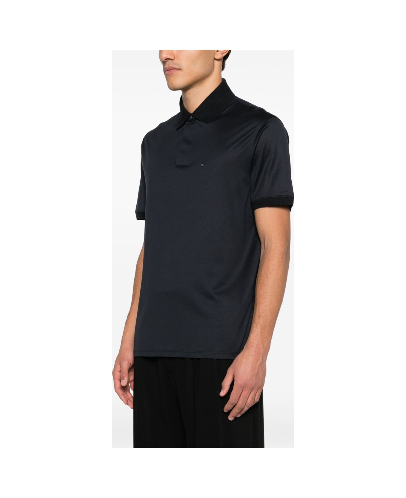 Emporio Armani Cotton Polo Shirt - Blue