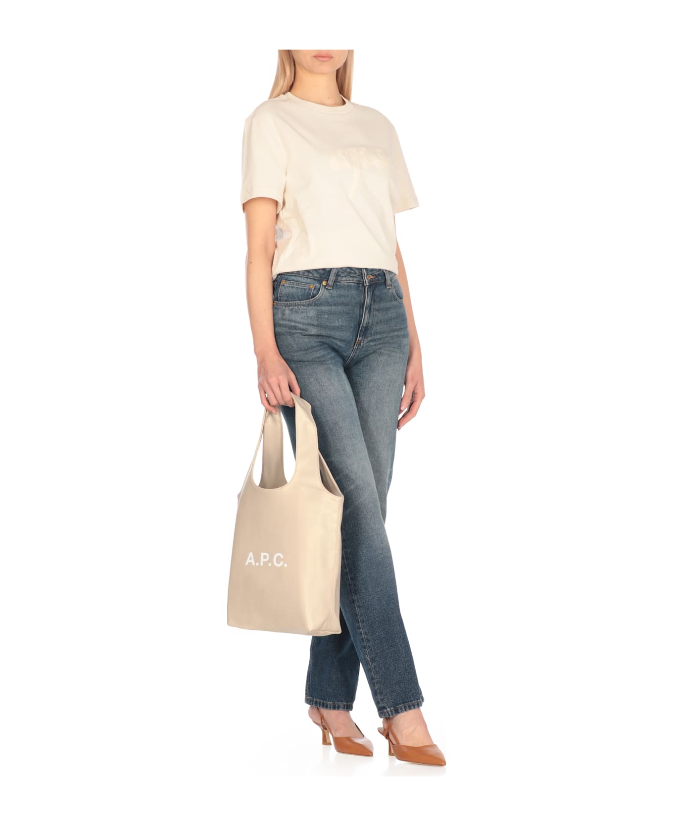 A.P.C. T-shirt With Logo - NEUTRALS
