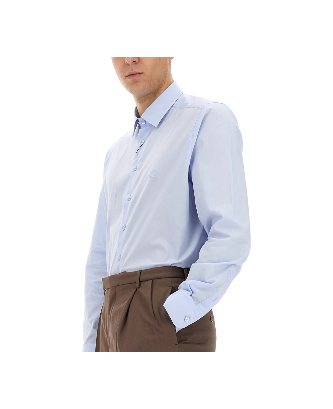 Etro Shirt With Logo - AZURE