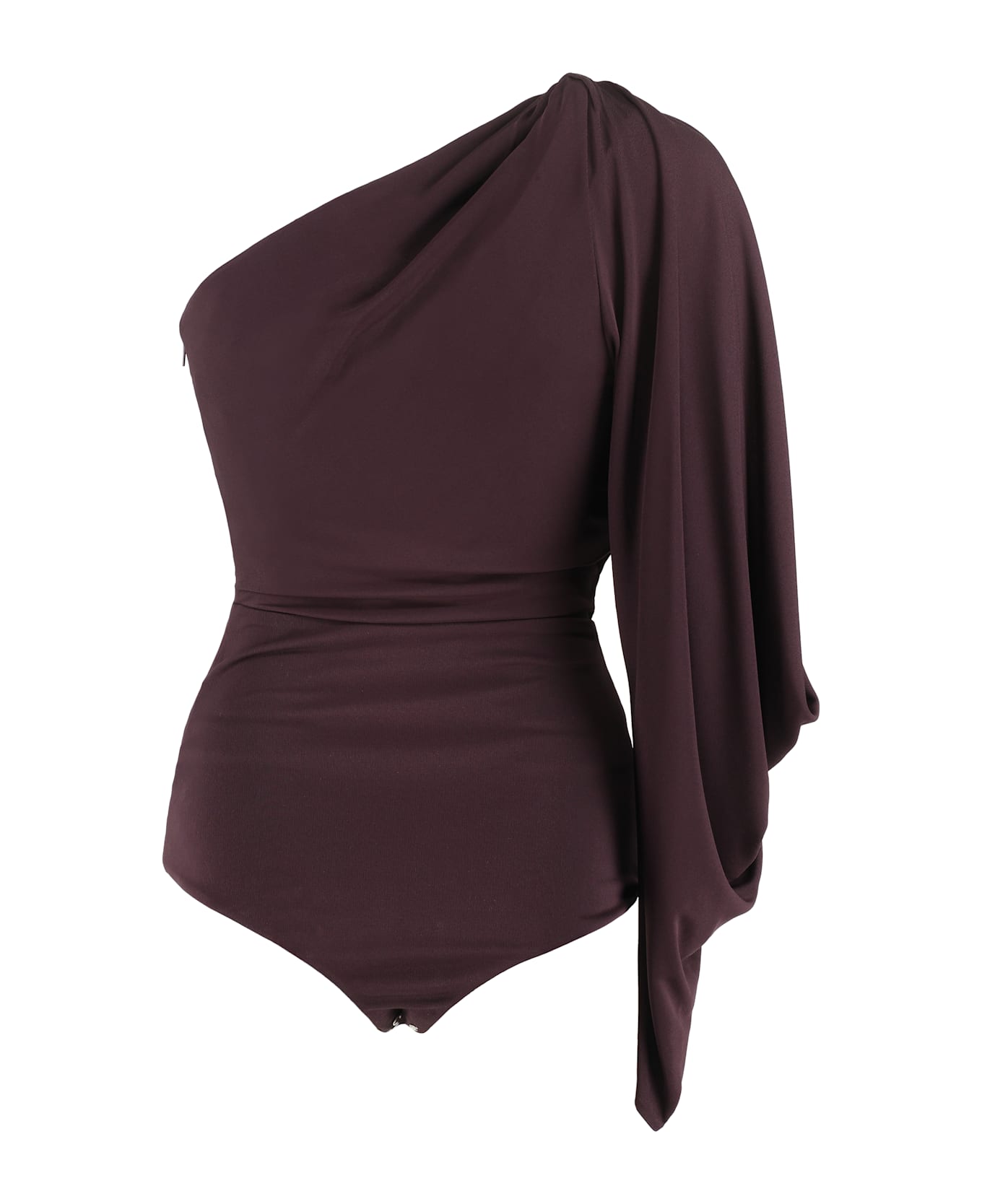Saint Laurent Viscose One-shoulder Bodysuit - Red-purple or grape