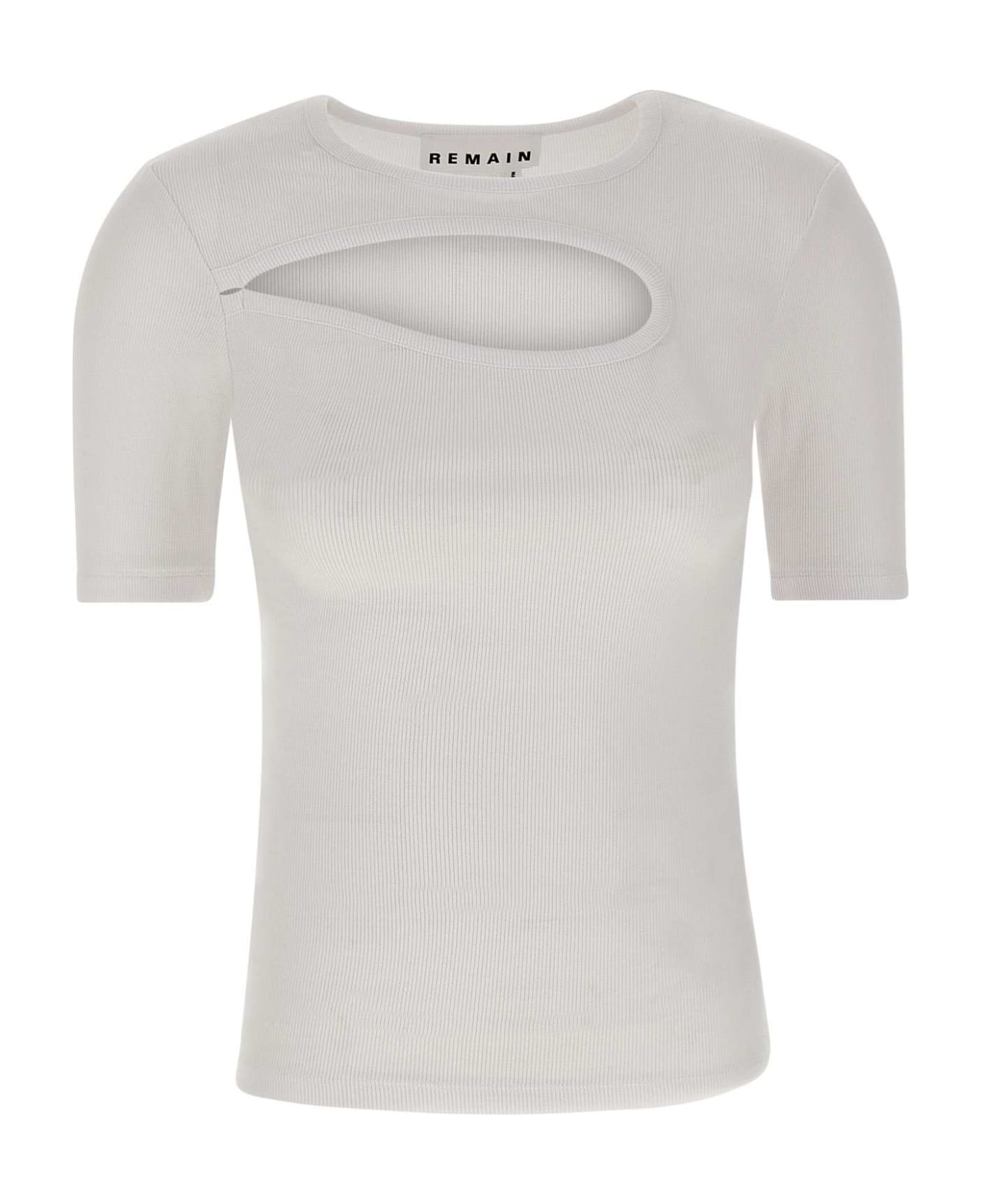 REMAIN Birger Christensen Cotton Jersey T-shirt - WHITE Tシャツ