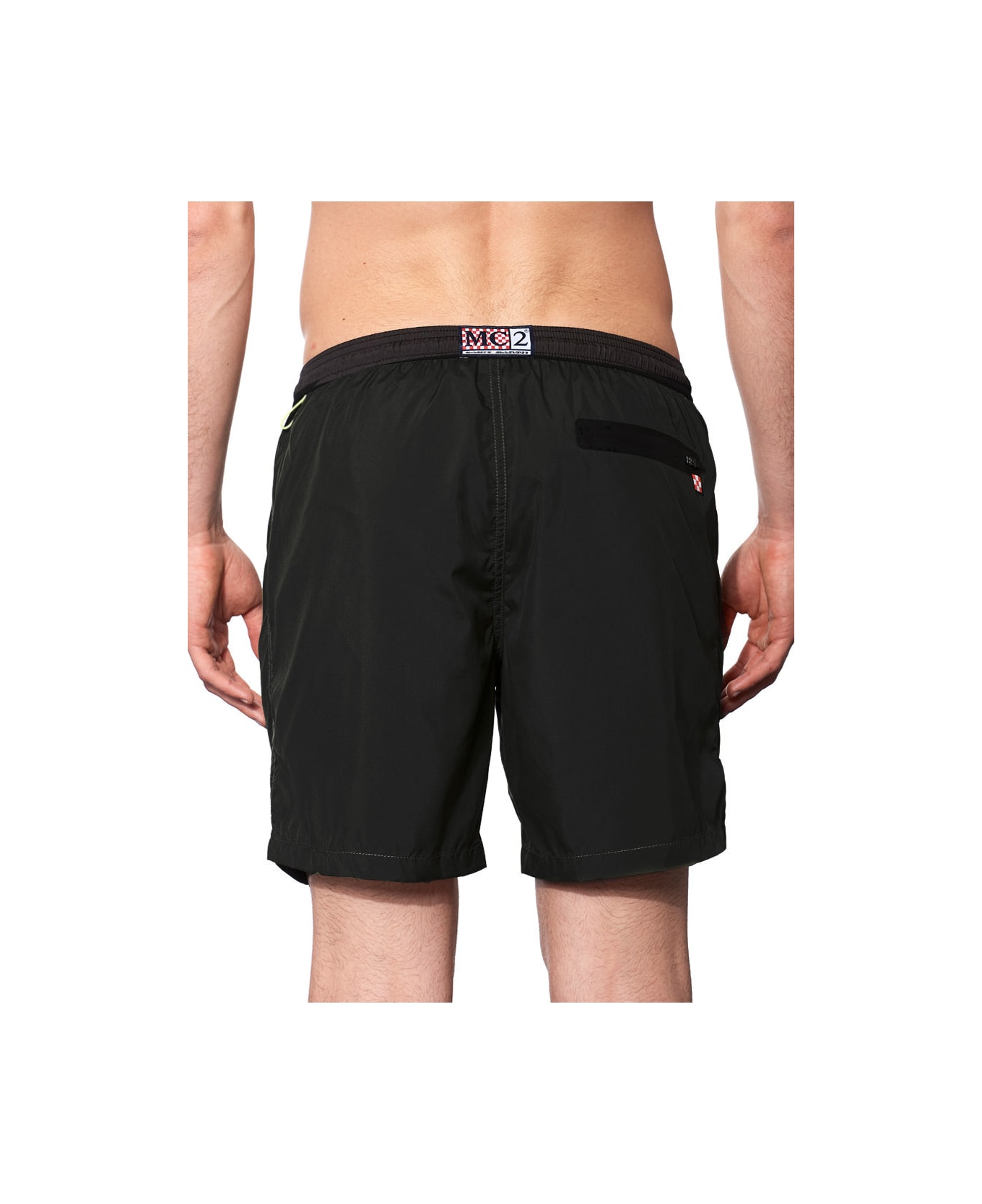 MC2 Saint Barth Man Black Zipped Swim Shorts - BLACK
