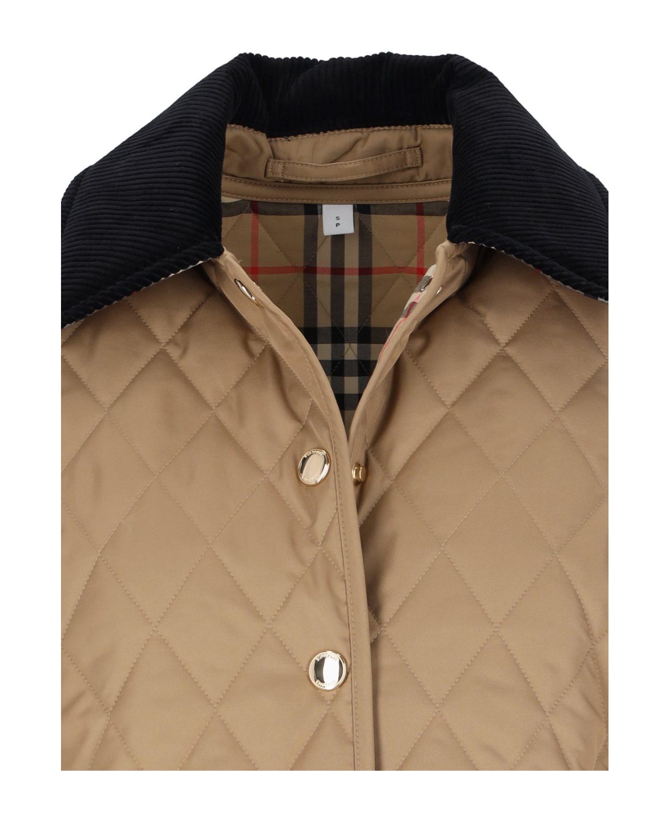 Burberry Long Sleeved Quilted Jacket - Camel
