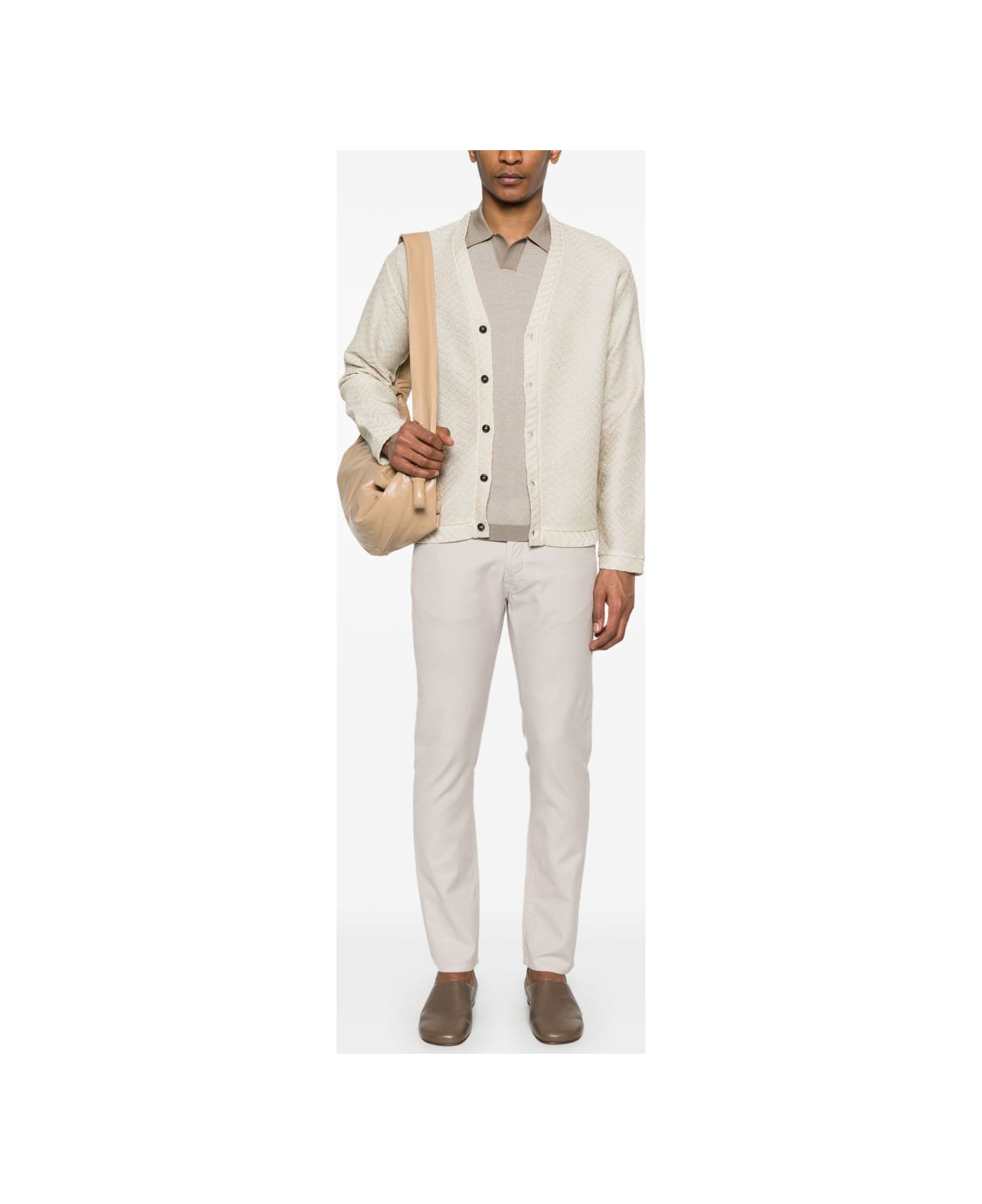 Emporio Armani Wool Blend Polo Shirt - Beige