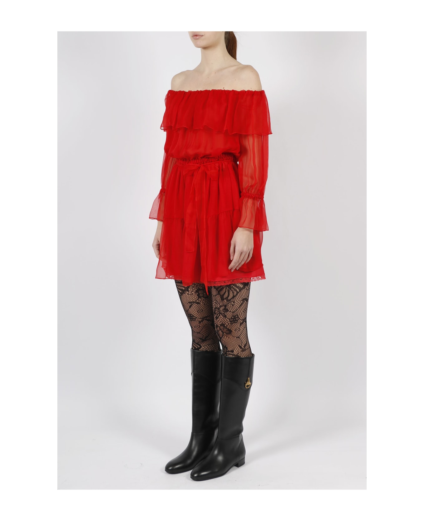 Gucci Silk Chiffon Dress - Red