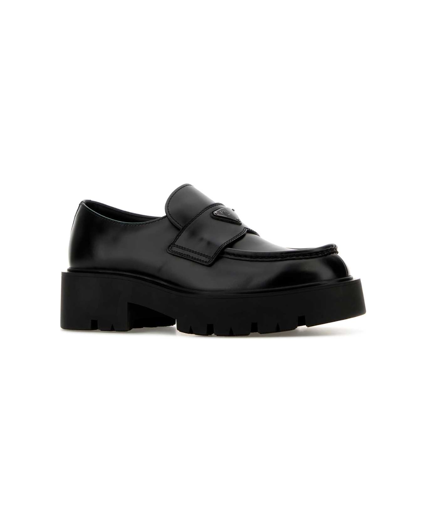 Prada Black Leather Loafers - NERO