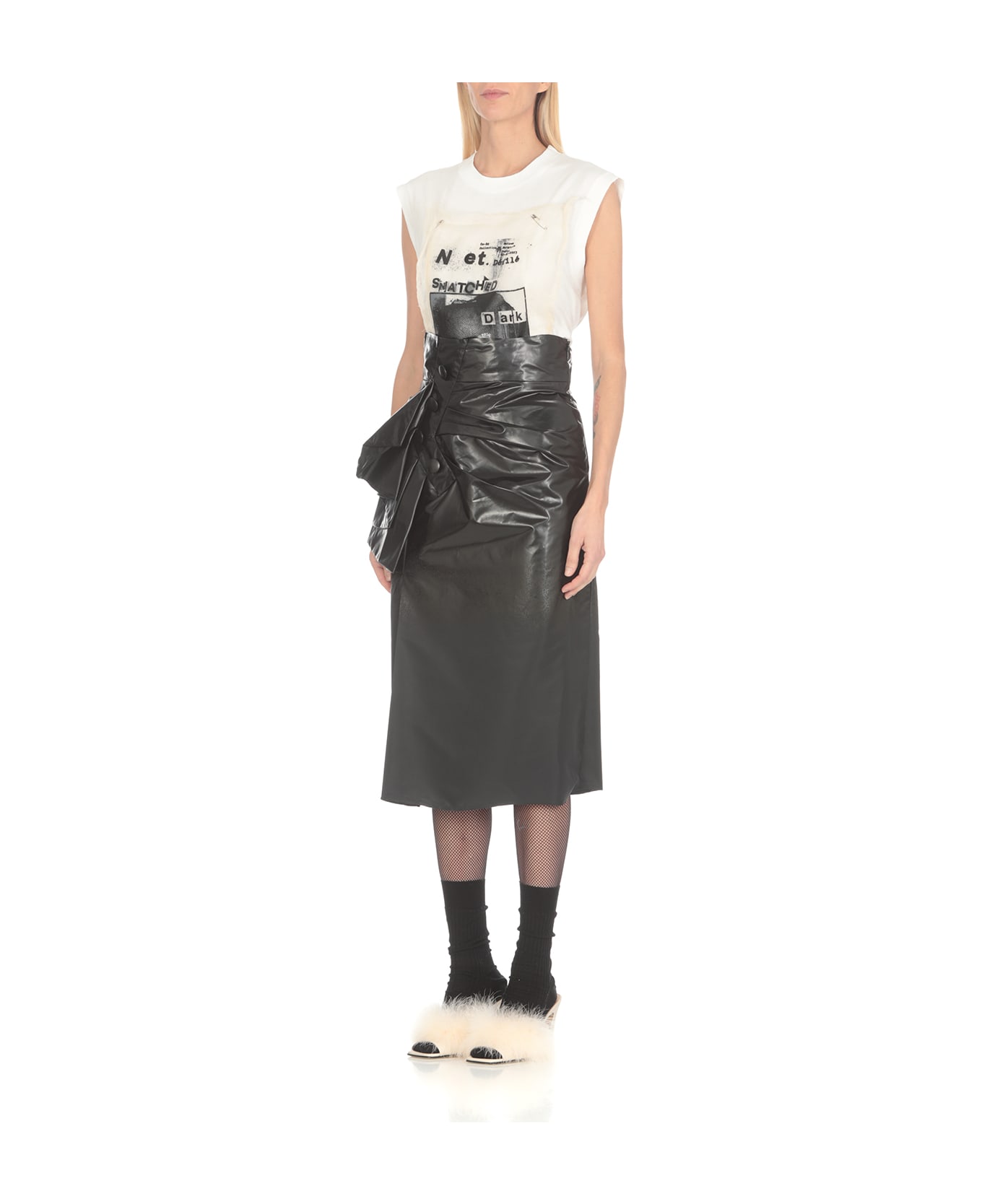 Maison Margiela Skirt With Draping - Black スカート