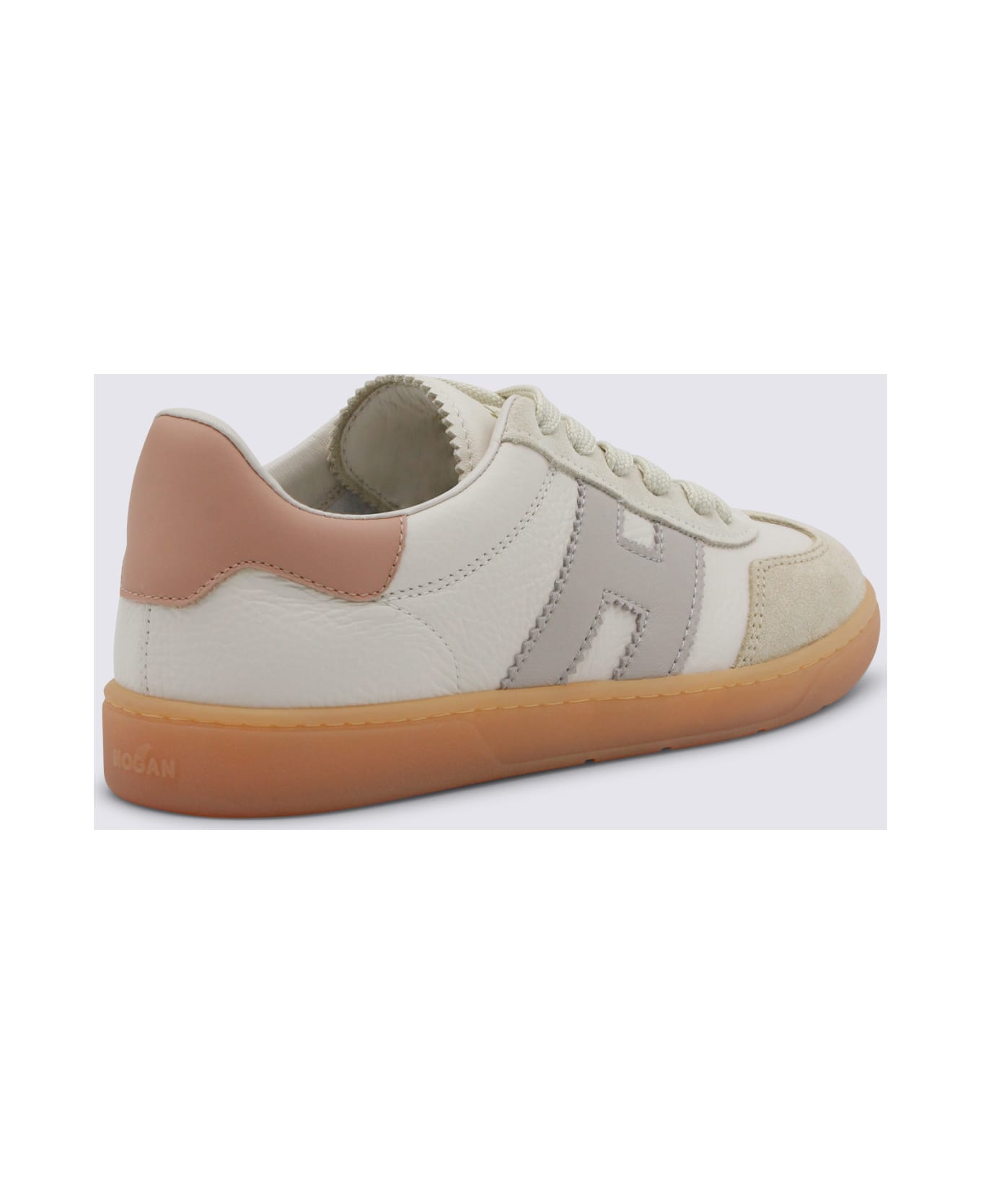 Hogan White Leather Cool Sneakers - BIANCO/GRIGIO/NEBBIA