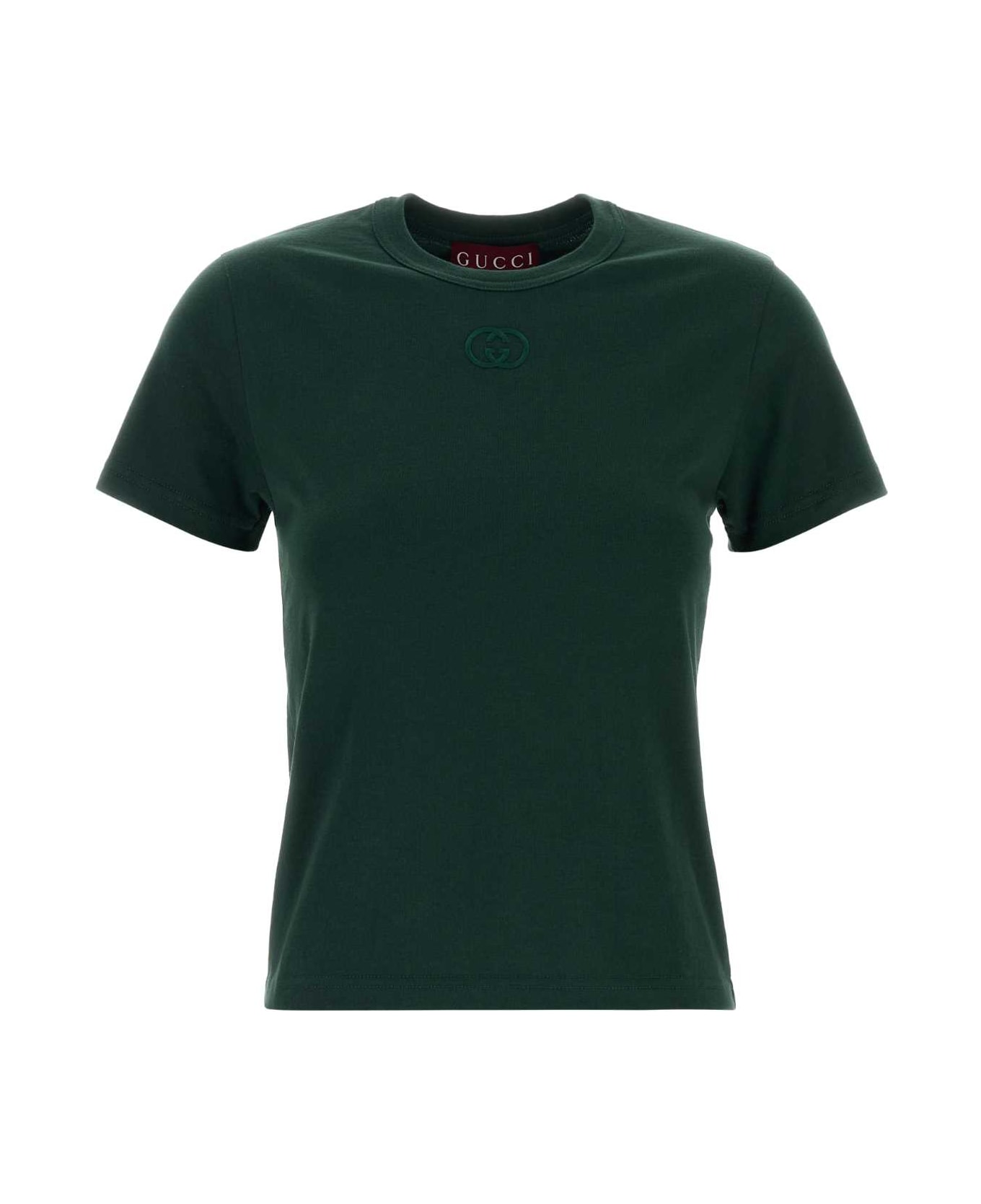 Gucci Bottle Green Cotton T-shirt - GREEN