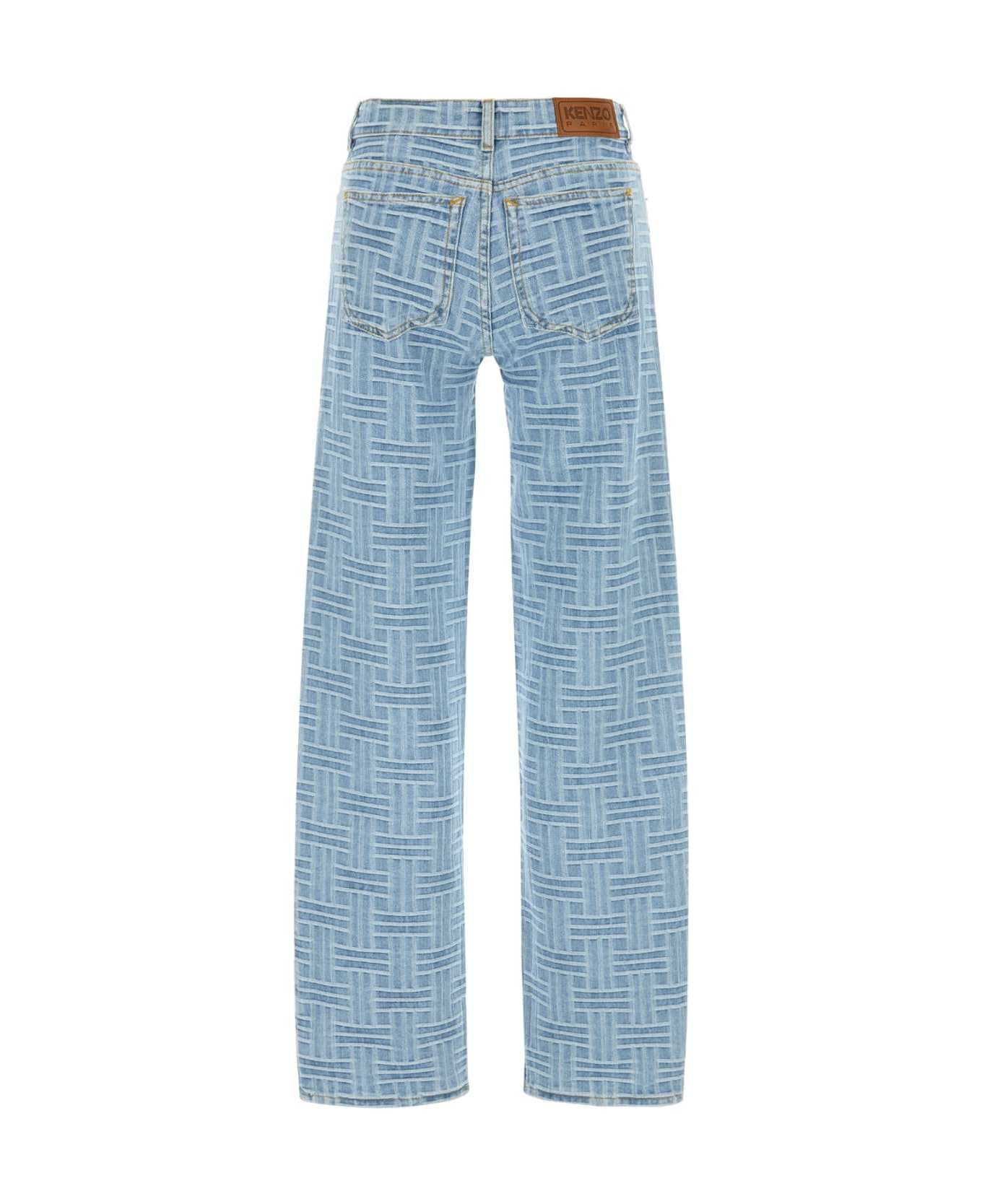 Kenzo Embroidered Denim Jeans - BLEACHEDBLUEDENIM