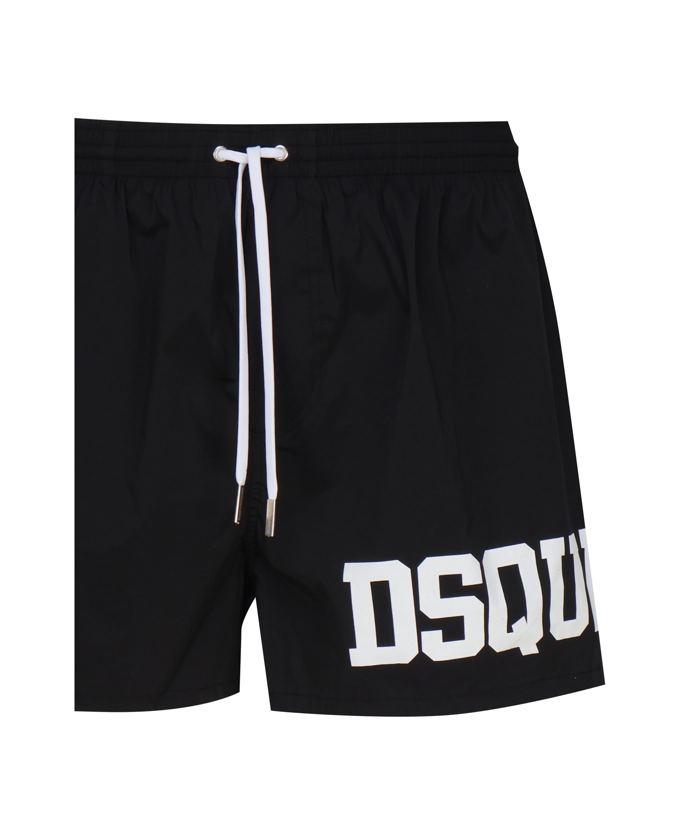 Dsquared2 Logo Swimsuit In Contrasting Color - BLACK