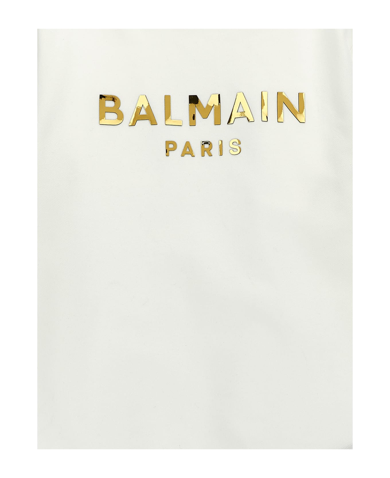 Balmain Logo Sweatshirt - White/gold ニットウェア＆スウェットシャツ