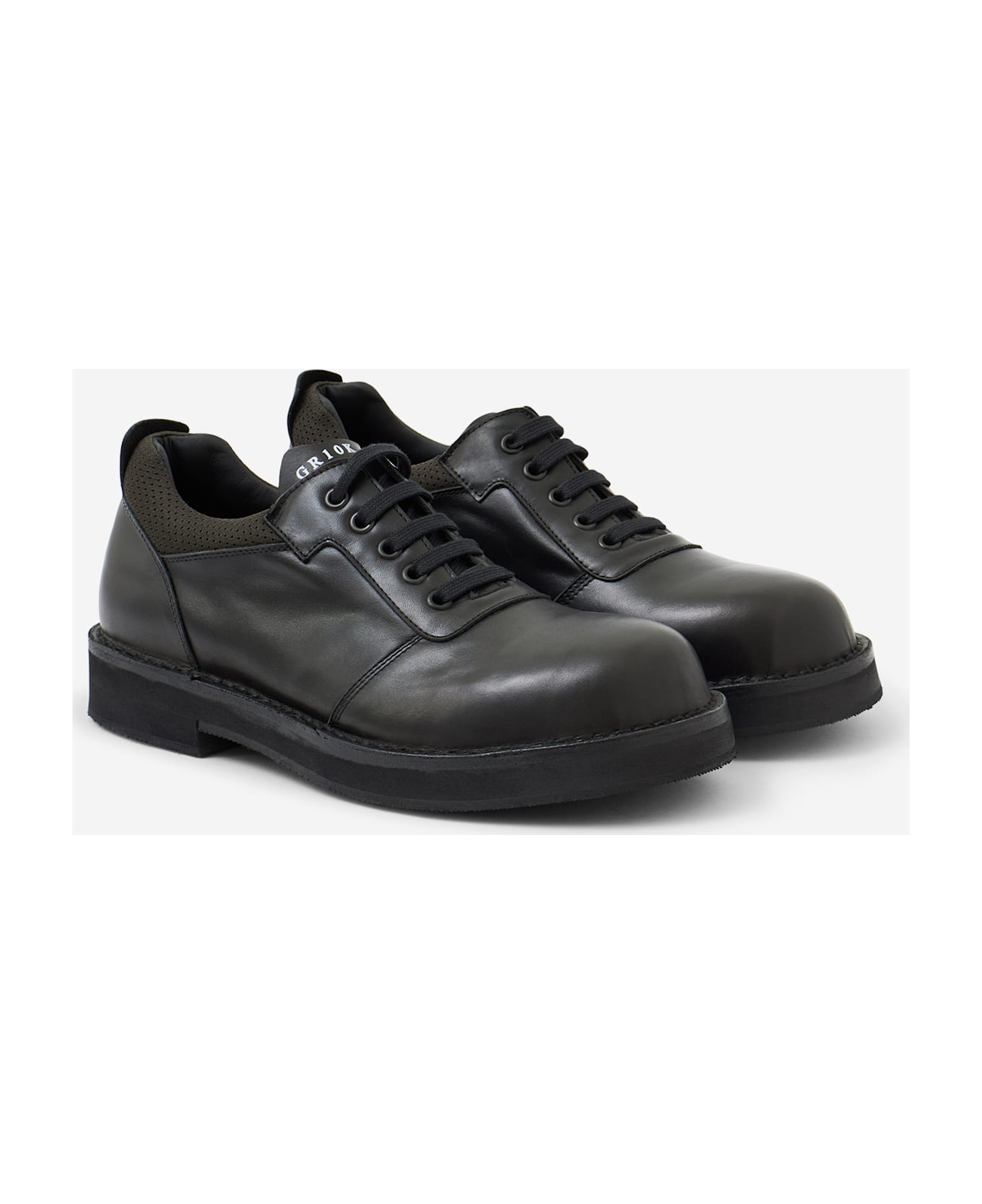 GR10K Asphalt Derby Lace Up Shoes - black