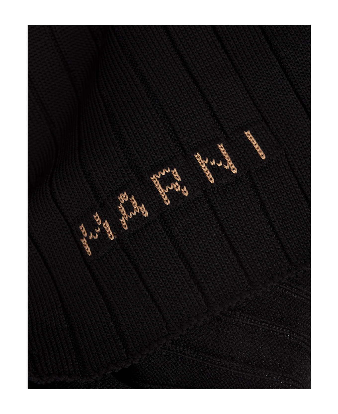 Marni Black Ribbed Knit Short Gilet - Black