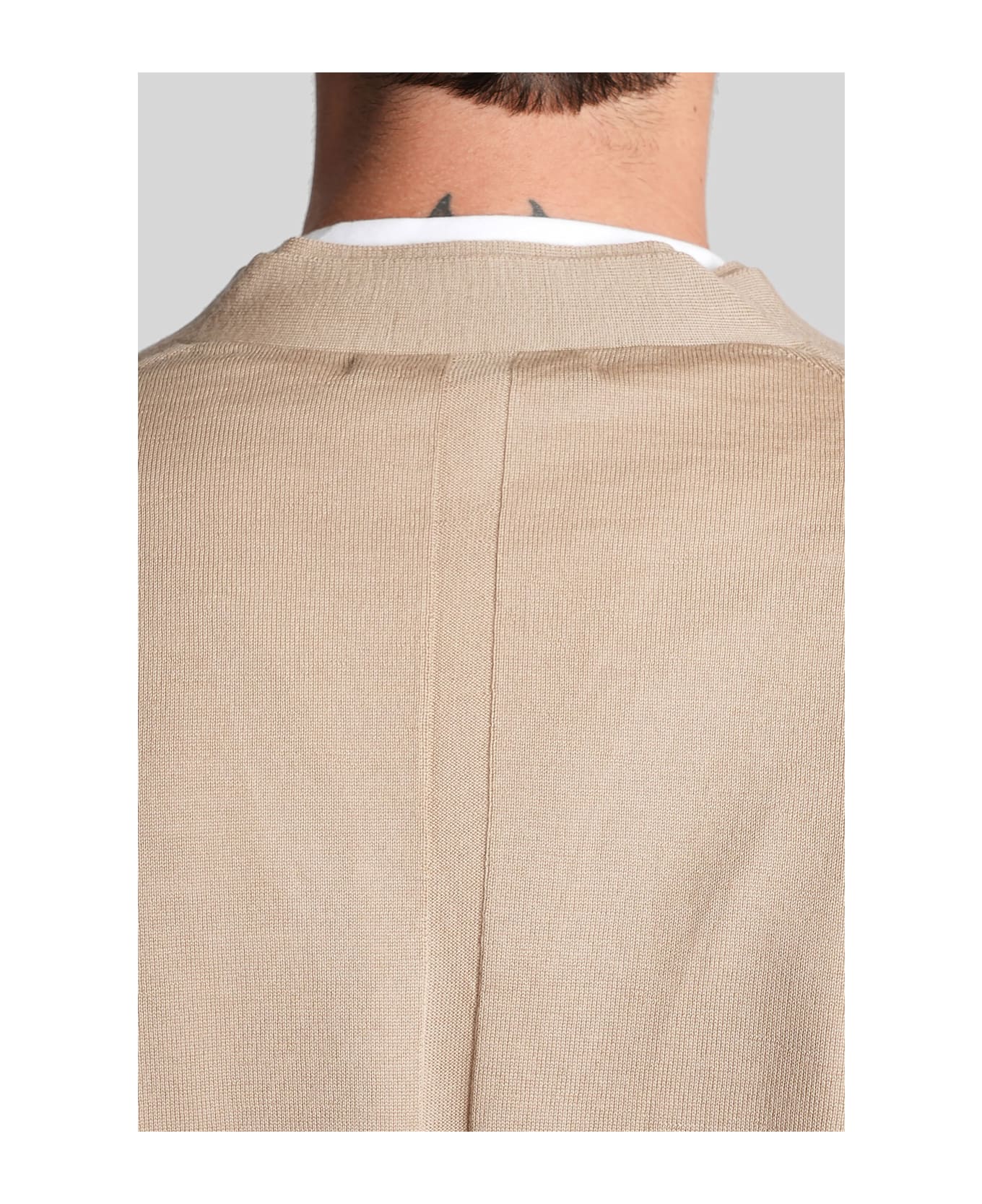 Low Brand K155 Cardigan In Camel Wool - Camel