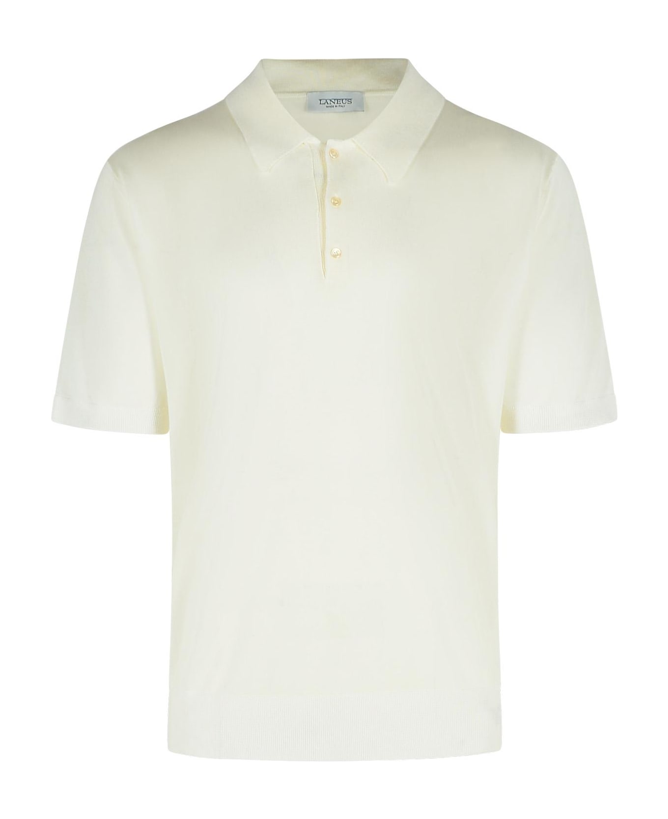 Laneus Polo Shirt In Lyocell Cream - Cream