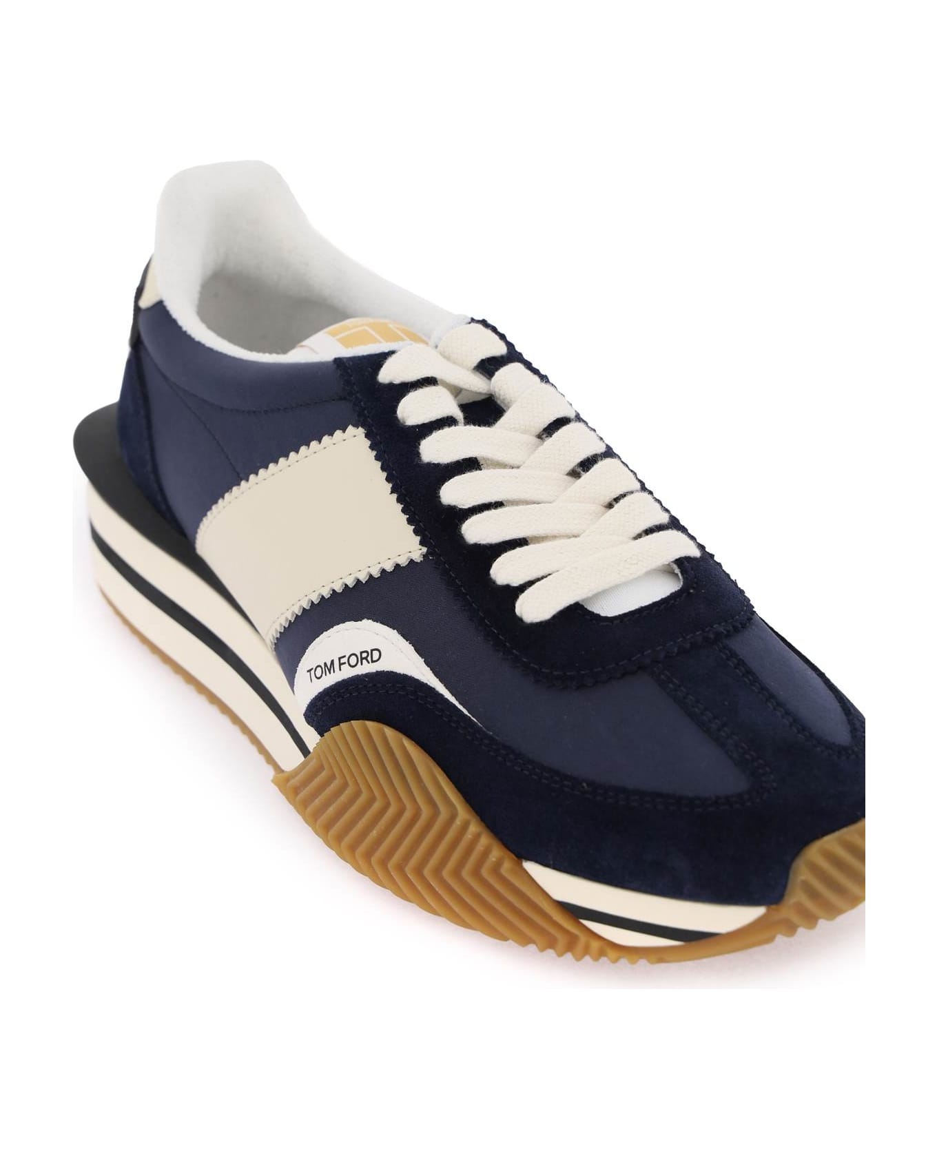 Tom Ford Techno Canvas And Suede 'james' Sneakers - Blue