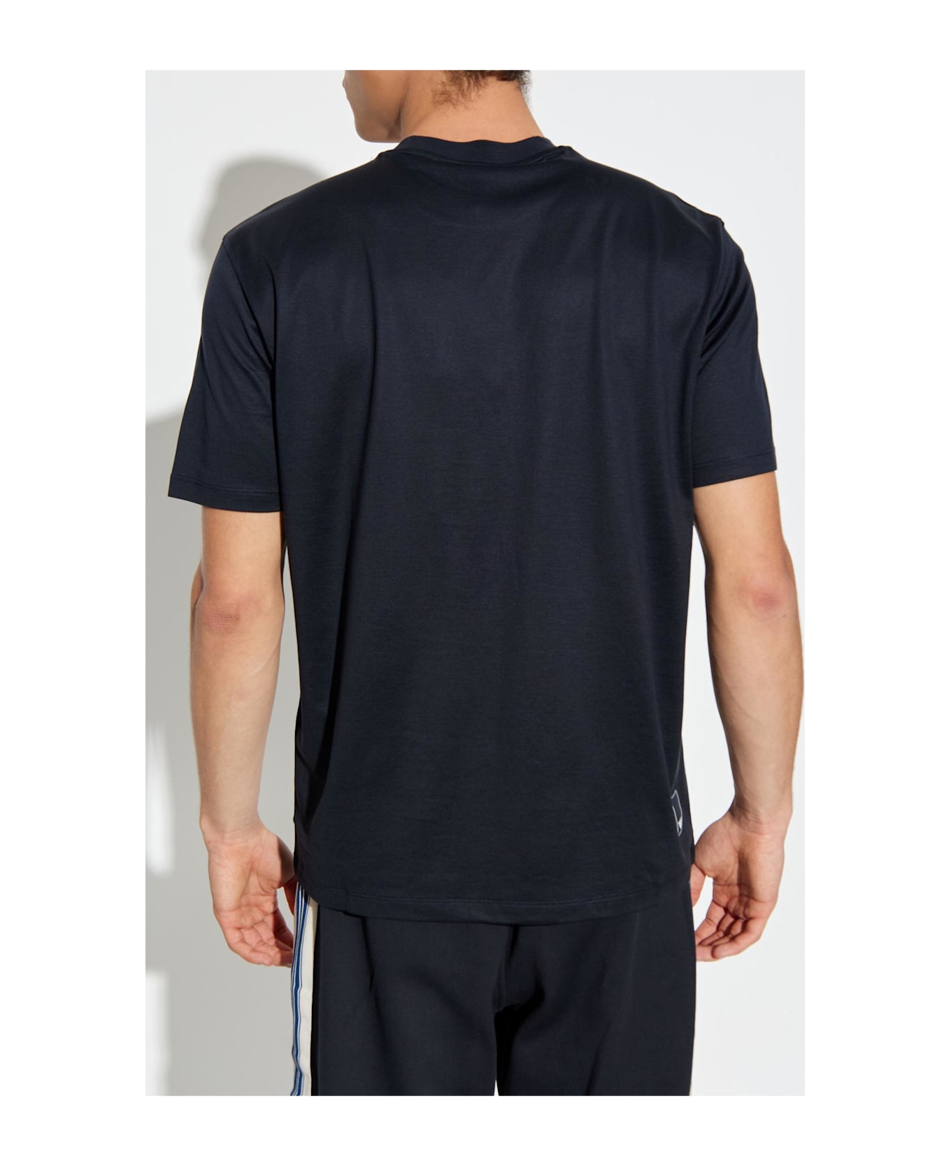 Emporio Armani T-shirt With Rubber Logo - Blue