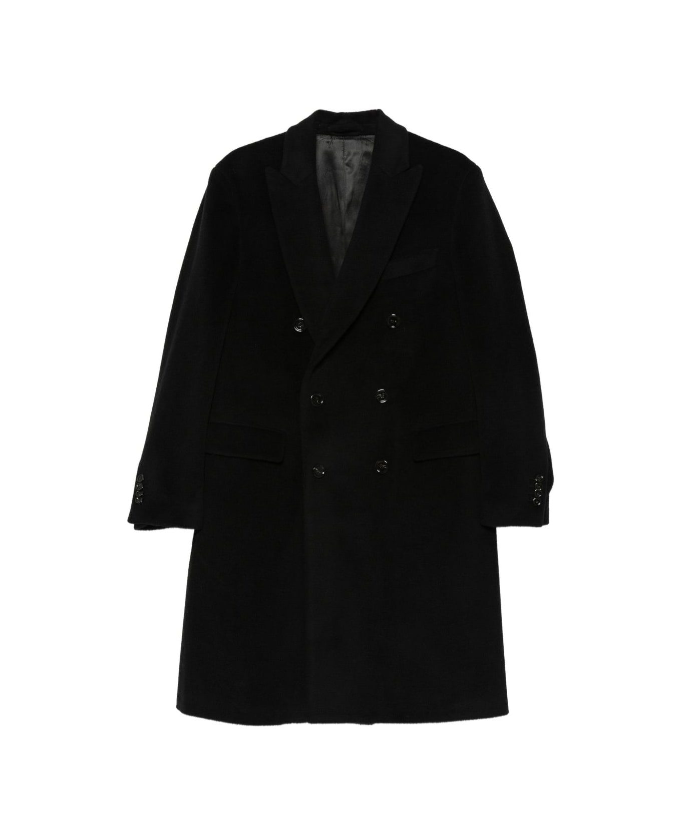 Lardini Double-breasted Coat - Black