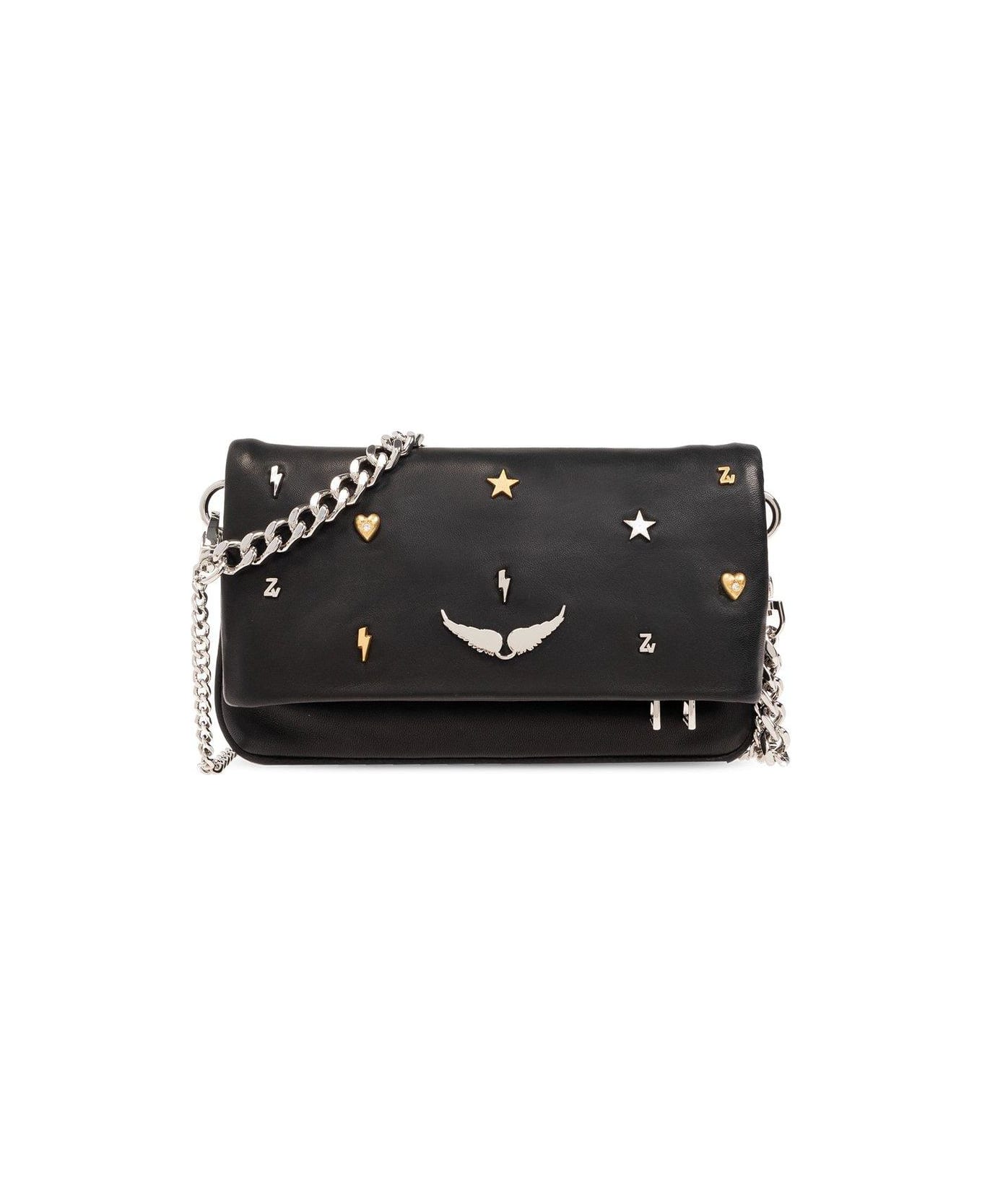 Zadig & Voltaire Rock Nano Lucky Charms Clutch Bag - Black