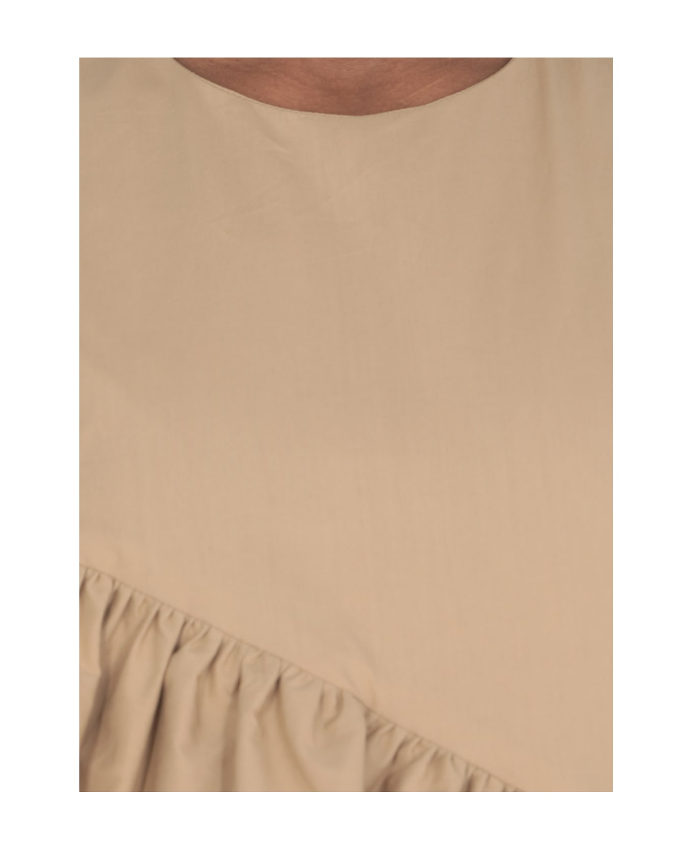 MSGM Dress With Rouches - Beige
