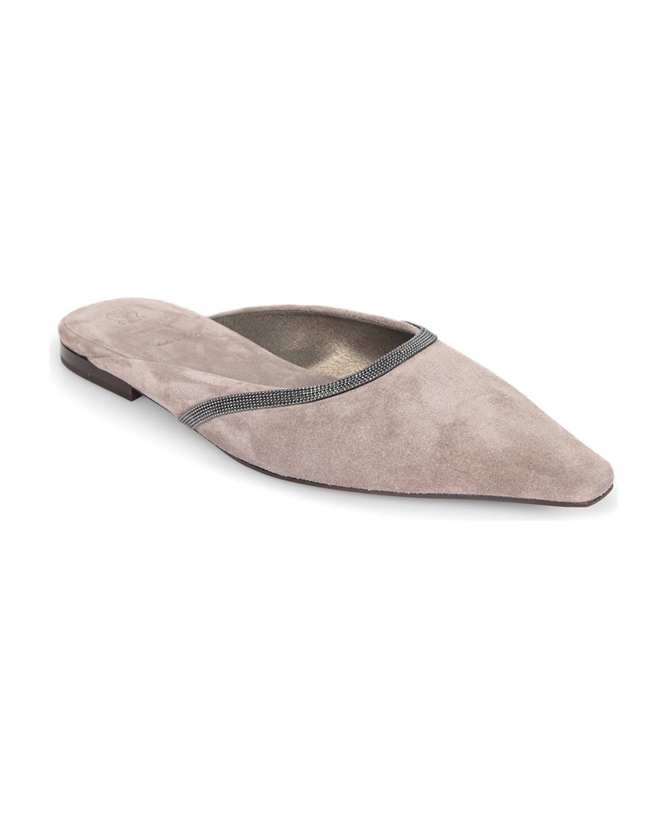 Brunello Cucinelli Beige Suede Mules - Beige