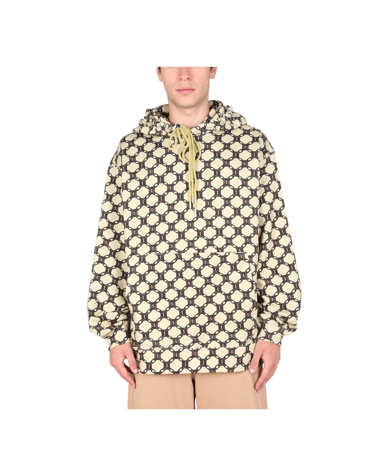 Dries Van Noten Sweatshirt With Geometric Print - POWDER