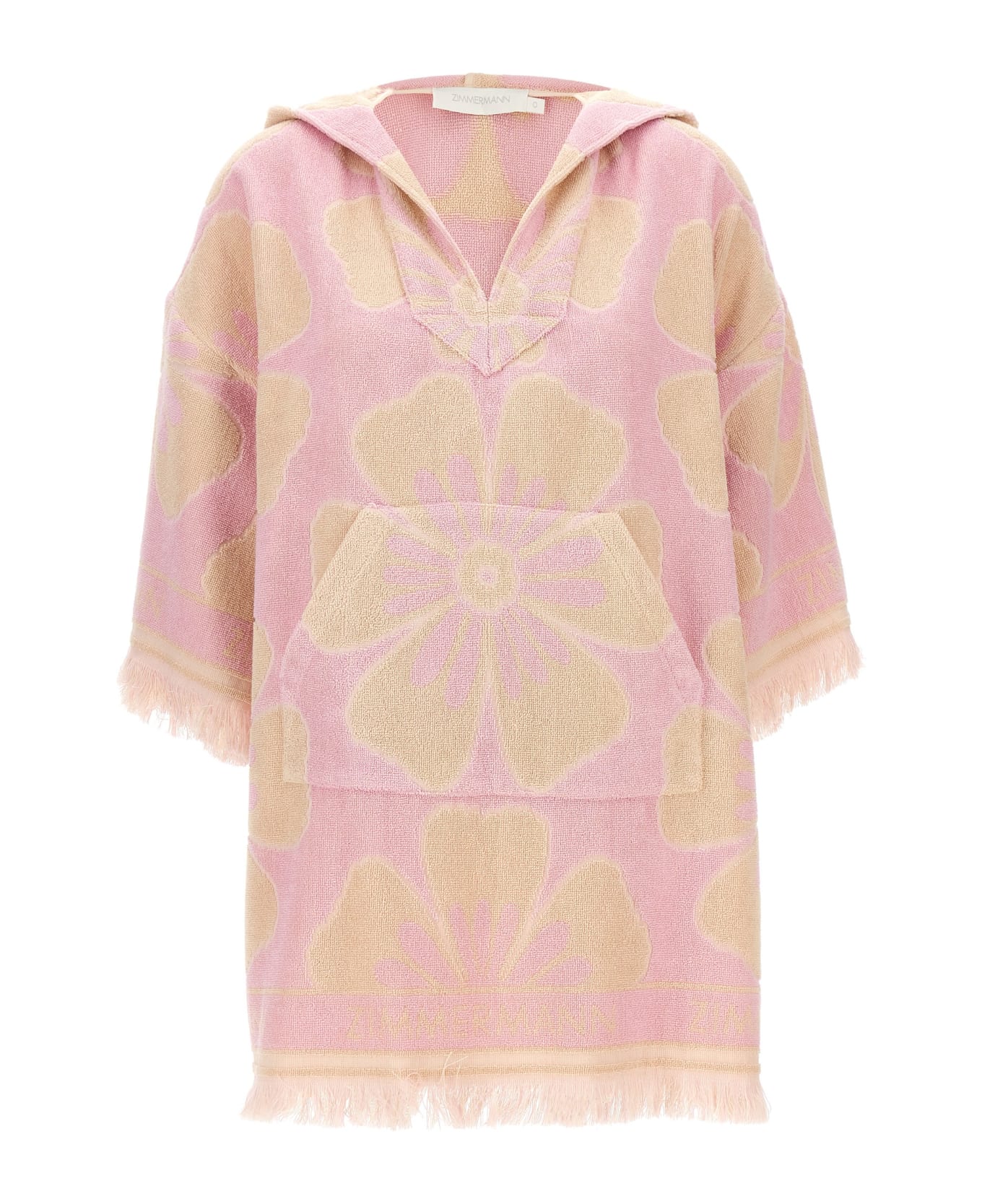 Zimmermann 'pop Hooded Towel Mini' Dress - Pink