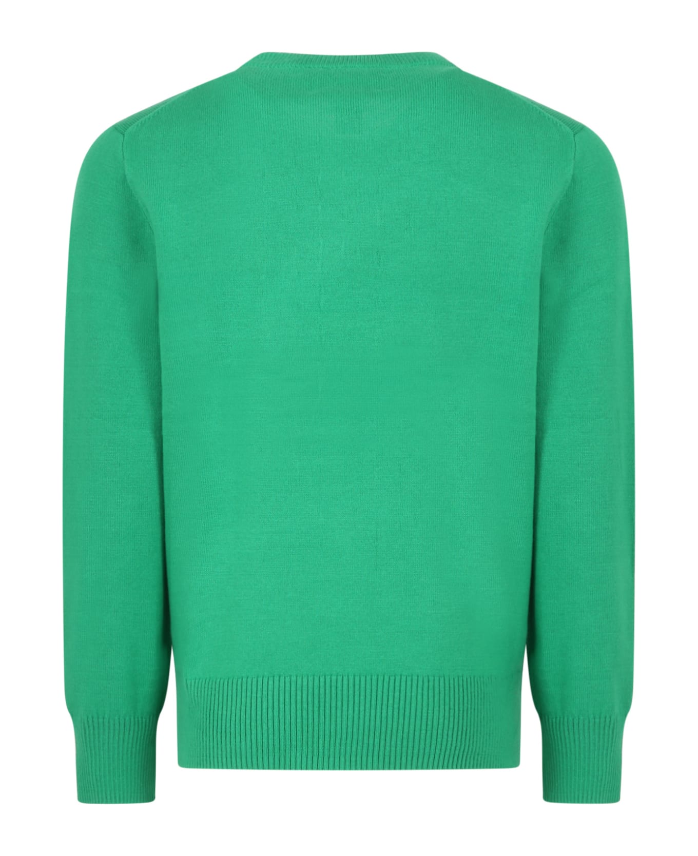 Ralph Lauren Green Sweater For Boy With Blue Pony - Green