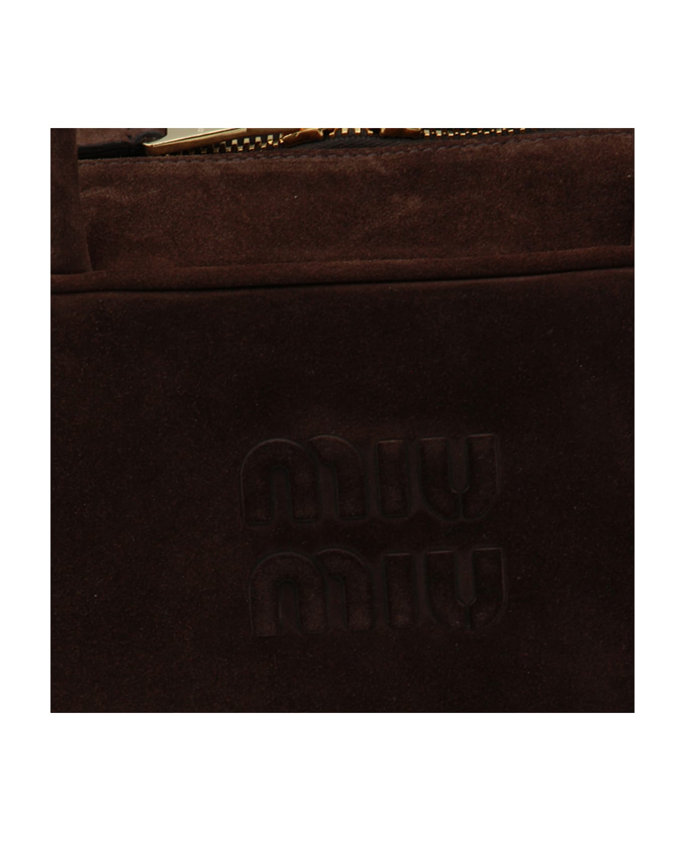 Miu Miu Dark Brown Leather Beau Large Top Handle Bag - Brown