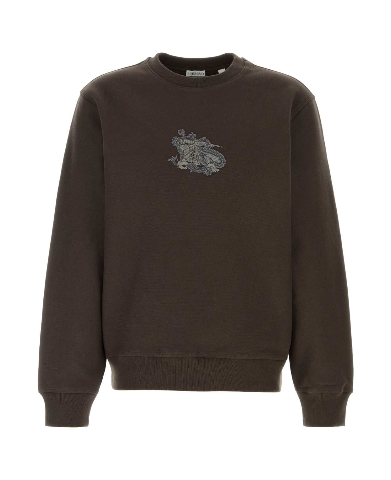 Burberry Brown Cotton Blend Sweatshirt - SHADOW