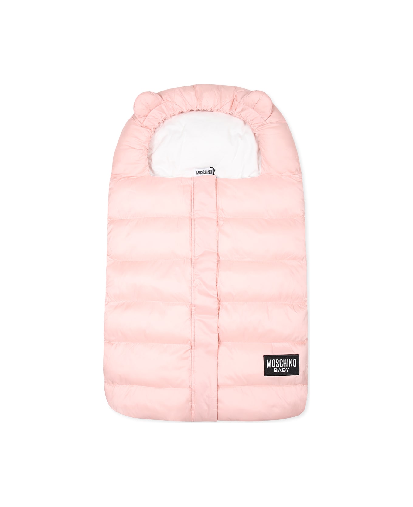 Moschino Pink Sleeping Bag For Baby Girl With Logo Patch - Pink