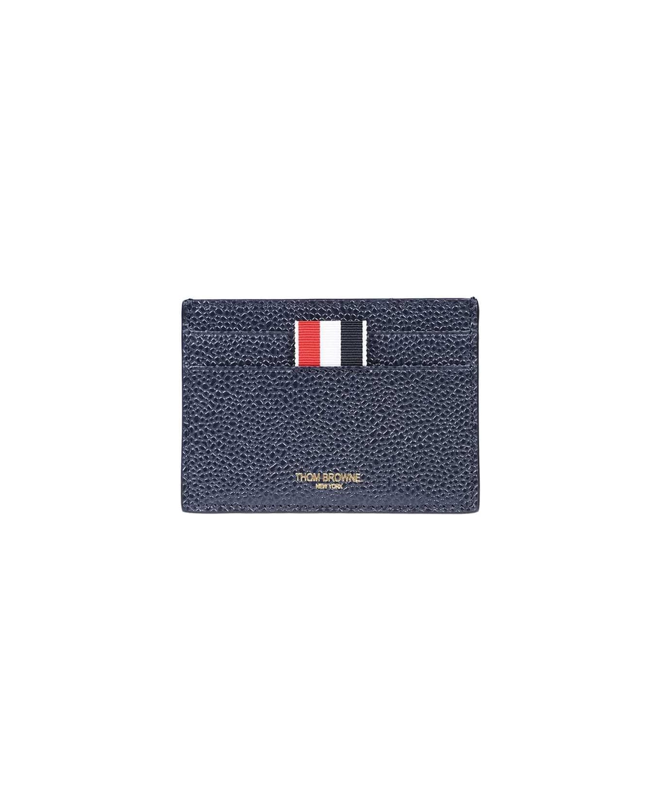 Thom Browne Leather Card Holder - Blue