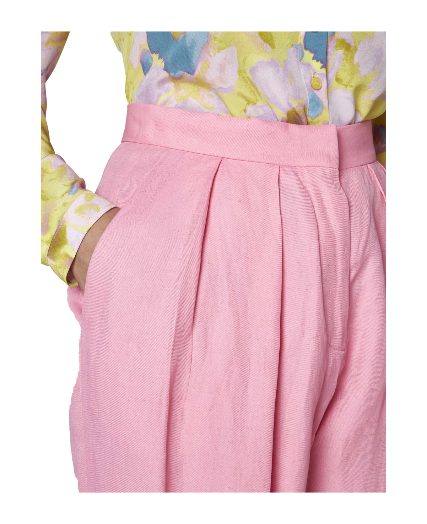 Stella McCartney Pleated Trousers - HIBISCUS (Pink)