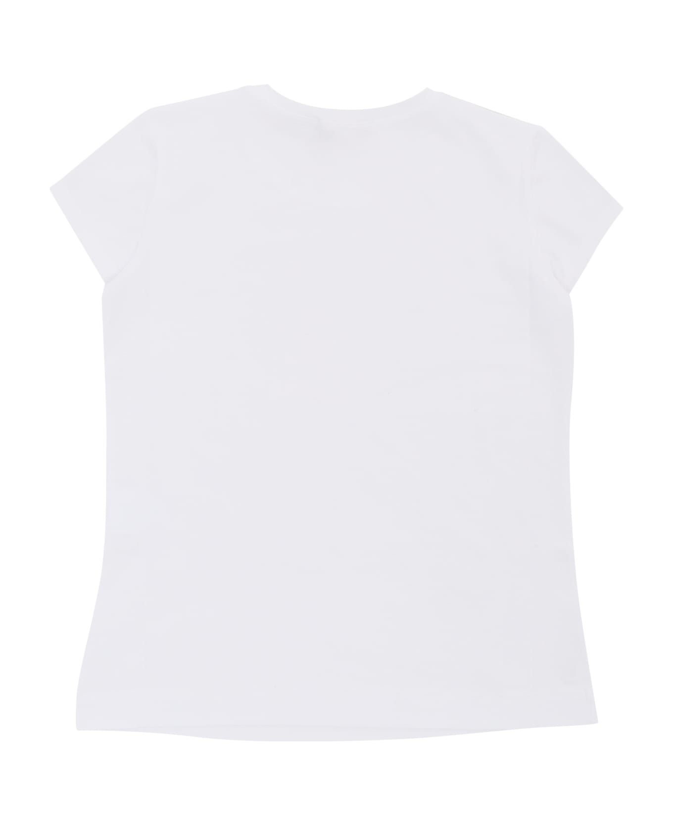 Monnalisa White T-shirt With Strawberry Pattern - WHITE Tシャツ＆ポロシャツ